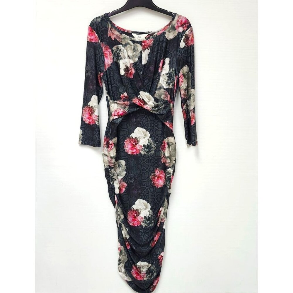 Ripe Women's Black Floral Snake Skin Patterned Maternity Dress Size 4 & 6